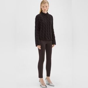 Theory Black Skinny Leggings Core Scuba J1127201 Size Small Work Pants Mid Rise